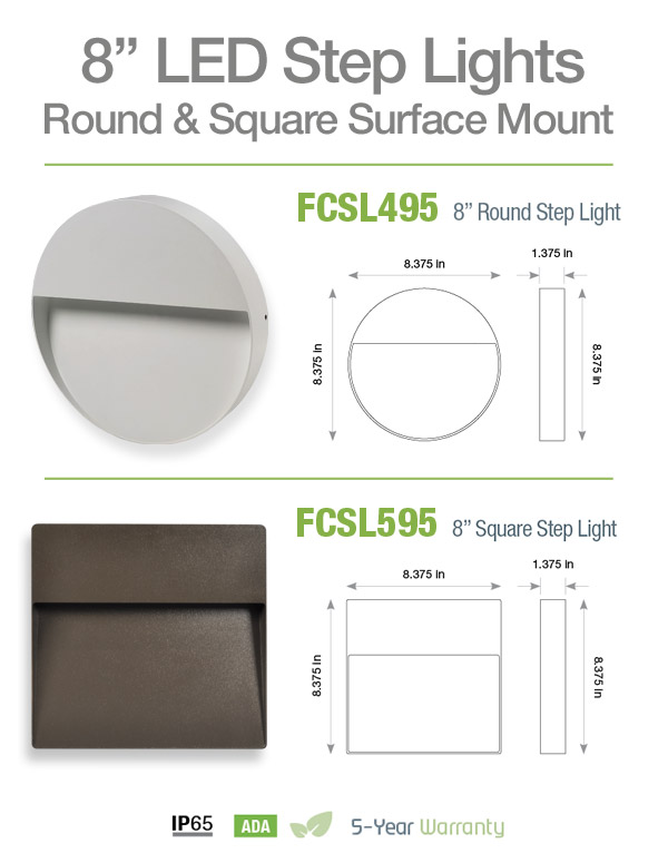 FCSL495-FCSL595 8-inch LED Step Lights